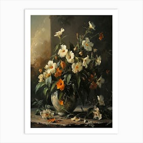 Baroque Floral Still Life Evening Primrose 1 Art Print