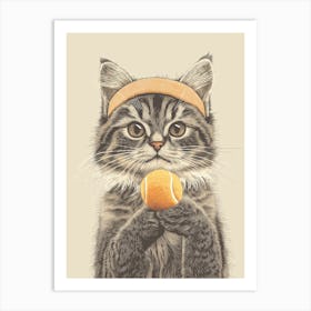 Cat Tennis Poster