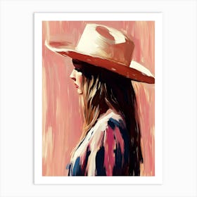 Portrait Of A Woman In A Hat Art Print