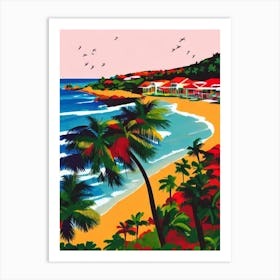 Carlisle Bay Beach, Barbados Hockney Style Art Print