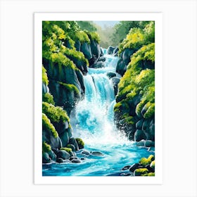 Waterfall In The Forest Art Print