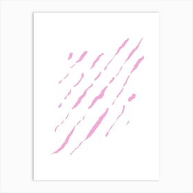 Abstract Pink Diagonal Strokes – Minimalist Modern Art Art Print