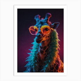 Giraffe With Sunglasses 5 Art Print