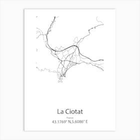 La Ciotat,France Minimalist Map Art Print