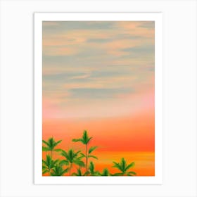 Nusa Dua Beach, Bali, Indonesia Pink & Orange Millenial Art Print