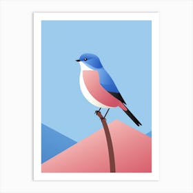 Minimalist Eastern Bluebird 1 Illustration Art Print