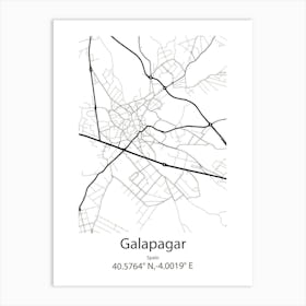 Galapagar,Spain Minimalist Map Art Print