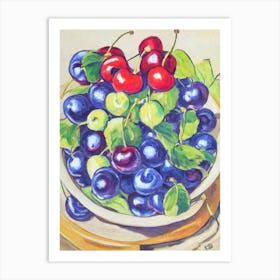 Cherry Vintage Sketch Fruit Art Print