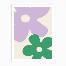 Lilac and Green flowers Art Print