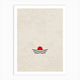 Minimalist Sunset over Calm Waters Art Print