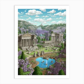 Perge Ancient City Pixel Art 2 Art Print