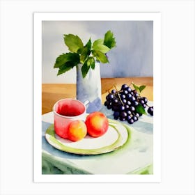 Huckleberry Italian Watercolour fruit Art Print