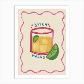 Spicy Margs Cocktail Illustration Print Art Print
