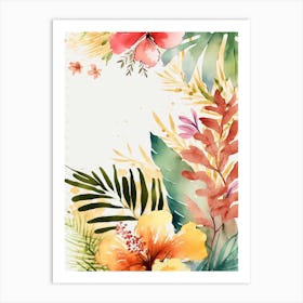 Watercolor Tropical Background Art Print