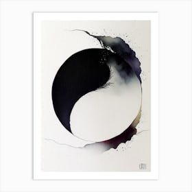 Minimal 2 Yin and Yang Japanese Ink Art Print