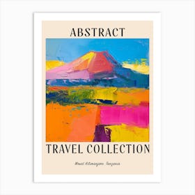 Abstract Travel Collection Poster Mount Kilimanjaro Tanzania 2 Art Print