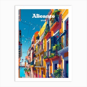 Alicante Spain Modern Travel Art Illustration Art Print