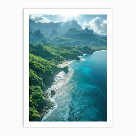 Aerial View Of A Tropical Island 5 Art Print