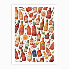 Hot Sauce Bottle Collection Art Print