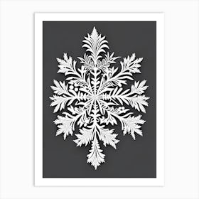 Needle, Snowflakes, William Morris Inspired 2 Art Print