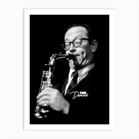 Paul Desmond American Jazz Saxophonist Music in Black White Line Art 2 Poster