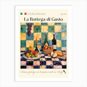 La Bottega Di Gusto Trattoria Italian Poster Food Kitchen Art Print