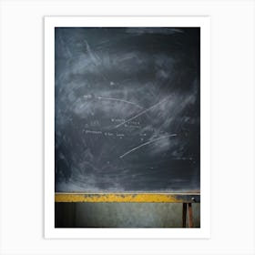 Abstract Communication Captured In A Photo Closeup Of A Grey Slate Smooth Smudged Chalk Surface De (2) Art Print