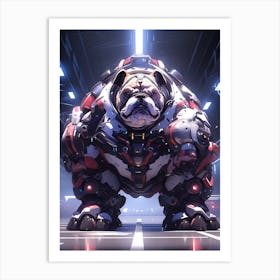 Bulldog In Space 4 Art Print