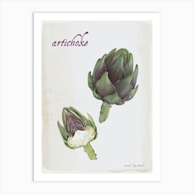 Artichoke Vintage illustration Print Art Print