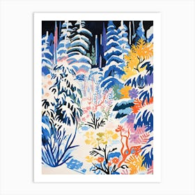 Winter Snow Snow Coniferous Forest Illustration 3 Art Print