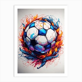 Soccer Ball Tattoo Design Art Print