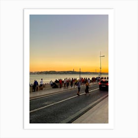 Sunset In Lisbon Art Print