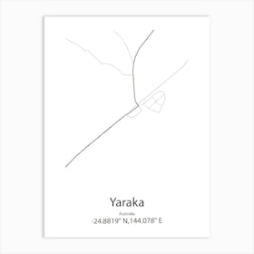 Yaraka,Australia Minimalist Map Art Print