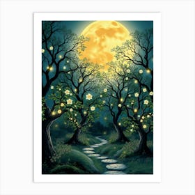 Moonlight Forest Art Print