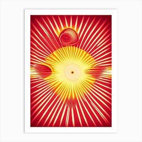 Supernova Red Vintage Sketch Space Art Print