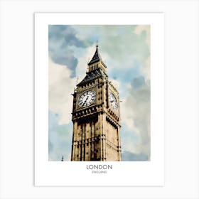 London 2 Watercolour Travel Poster Art Print