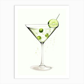 Mid Century Modern Gimlet Floral Infusion Cocktail 4 Art Print