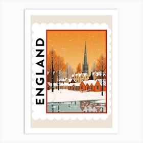 Retro Winter Stamp Poster Stratford Upon Avon United Kingdom 1 Art Print