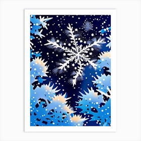 Fernlike Stellar Dendrites, Snowflakes, Pop Art Matisse 2 Art Print