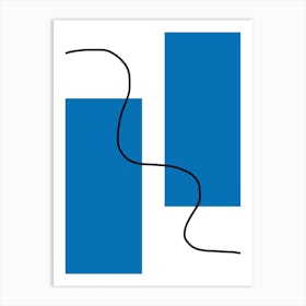 Blue And White Square Art Print