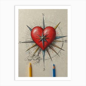 Heart Compass 21 Art Print