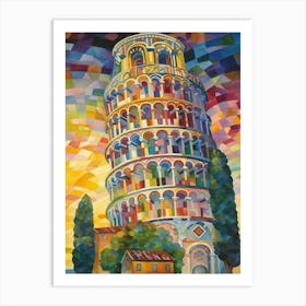 Tower Of Pisa Paul Signac Style 2 Art Print