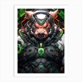 Futuristic Pig Art Print