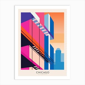 Willis Tower Skydeck 2 Chicago Colourful Travel Poster Art Print