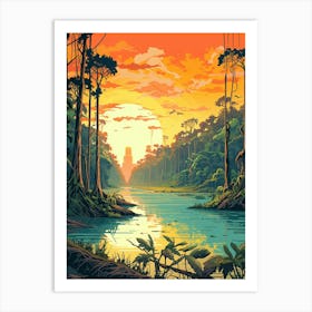 Sundarbans Danum Valley Conservation Area Pixel Art 4 Art Print