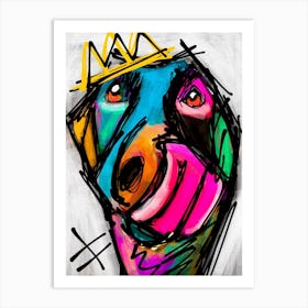 Dog In A Crown Art Print