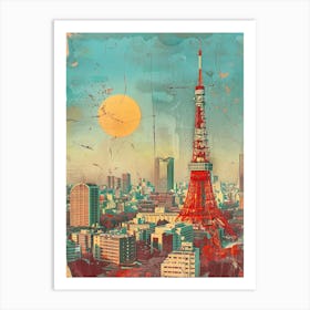 Tokyo Tower Mid Century Modern 3 Art Print