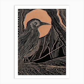 Bird In The Moonlight Wall Art Above Tv Art Print