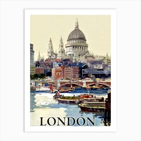 London, Vintage Travel Poster Art Print