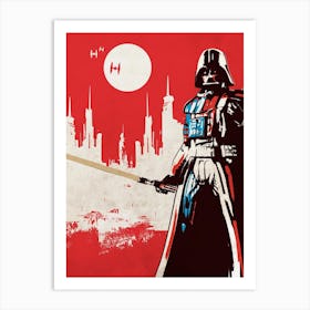 Retro Vader Art Print